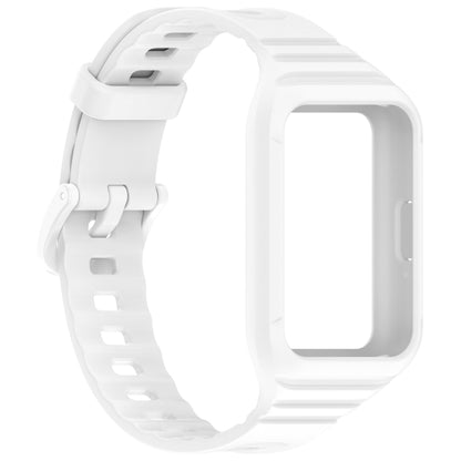 For Samsung Galaxy Fit 3 Solid Color Integrated TPU Watch Band(White) - Watch Bands by PMC Jewellery | Online Shopping South Africa | PMC Jewellery