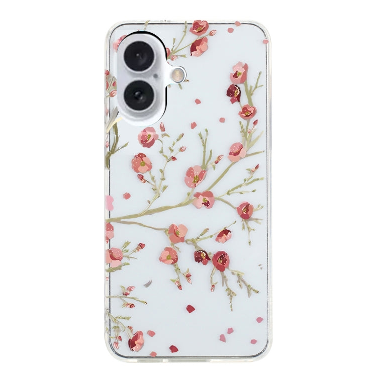 For iPhone 16 Colorful Painting Pattern TPU Phone Case(Red Flowers) - iPhone 16 Cases by PMC Jewellery | Online Shopping South Africa | PMC Jewellery | Buy Now Pay Later Mobicred