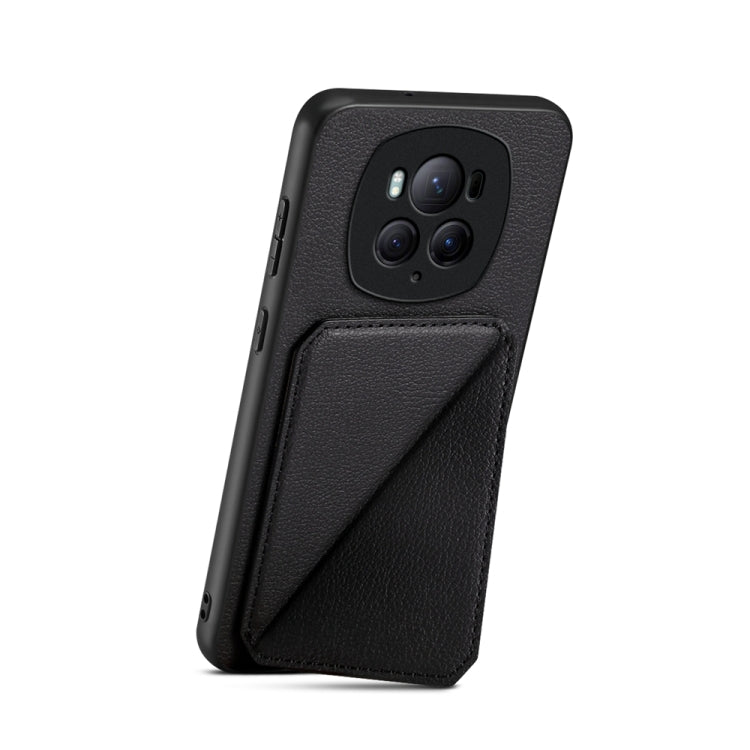 For Honor Magic6 Pro 5G D04 Calf Texture Dual Card Slot Holder Phone Case(Black) - Honor Cases by PMC Jewellery | Online Shopping South Africa | PMC Jewellery | Buy Now Pay Later Mobicred