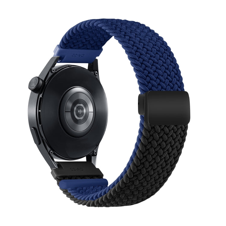 18mm Two-color Magnetic Braided Nylon Watch Band(Blue Black) - 20mm Bands by PMC Jewellery | Online Shopping South Africa | PMC Jewellery