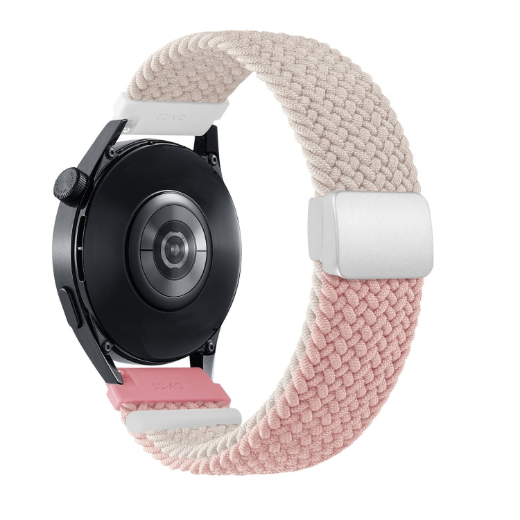 18mm Two-color Magnetic Braided Nylon Watch Band(Starlight Pink) - 18mm Bands by PMC TechLife | Online Shopping South Africa | PMC TechLife | Buy Now Pay Later Mobicred