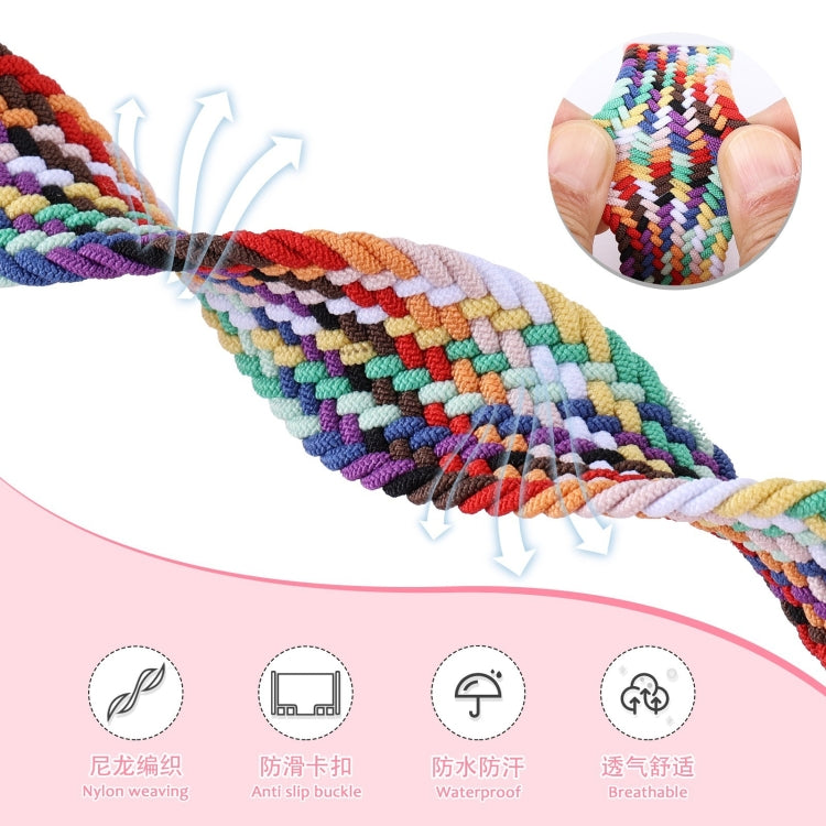 18mm Two-color Magnetic Braided Nylon Watch Band(Colorful Denim) - 18mm Bands by PMC TechLife | Online Shopping South Africa | PMC TechLife | Buy Now Pay Later Mobicred