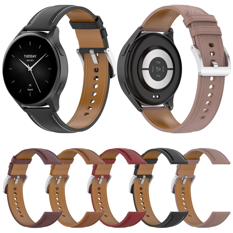 For Xiaomi Watch 2 22mm Genuine Leather Watch Band(Light Brown) - Watch Bands by PMC TechLife | Online Shopping South Africa | PMC TechLife