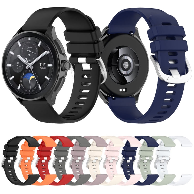 For Xiaomi Watch 2 Liquid Glossy Silver Buckle Silicone Watch Band(Dark Grey) - Watch Bands by PMC TechLife | Online Shopping South Africa | PMC TechLife