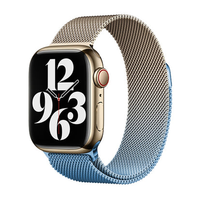 For Apple Watch SE 2023 44mm Milan Gradient Loop Magnetic Buckle Watch Band(Gold Blue) - Watch Bands by PMC Jewellery | Online Shopping South Africa | PMC Jewellery