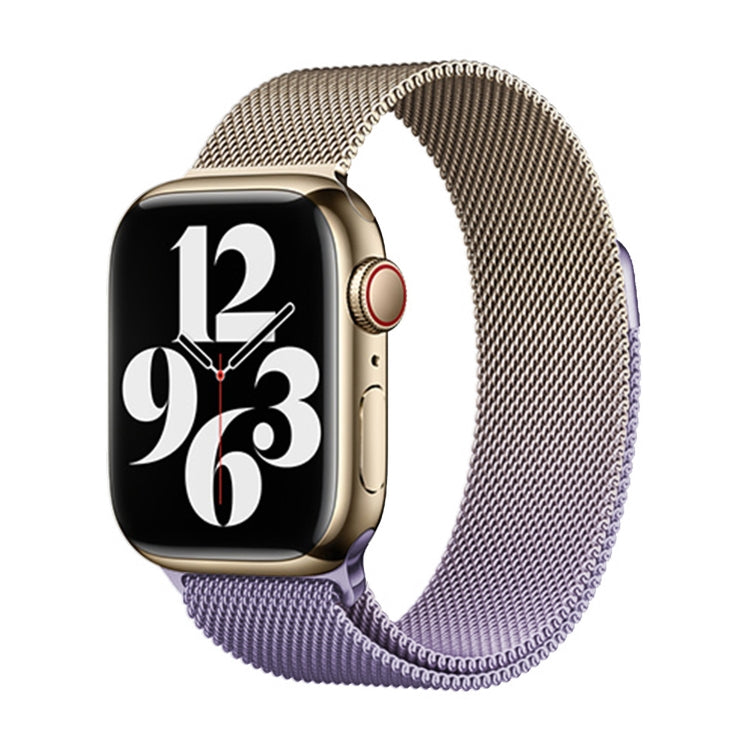 For Apple Watch Ultra 2 49mm Milan Gradient Loop Magnetic Buckle Watch Band(Gold Lavender) - Watch Bands by PMC TechLife | Online Shopping South Africa | PMC TechLife