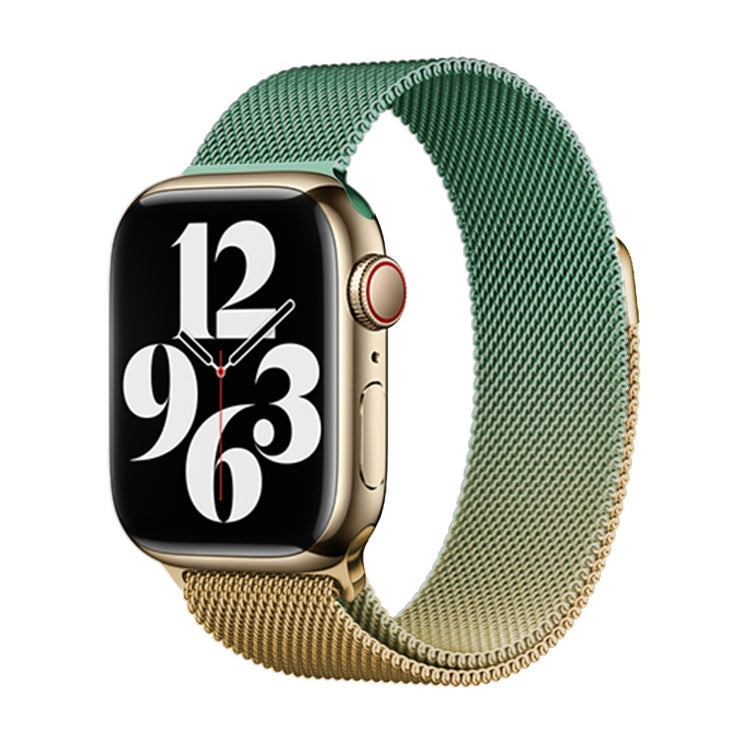 For Apple Watch 42mm Milan Gradient Loop Magnetic Buckle Watch Band(Gold Violet) - Watch Bands by PMC TechLife | Online Shopping South Africa | PMC TechLife