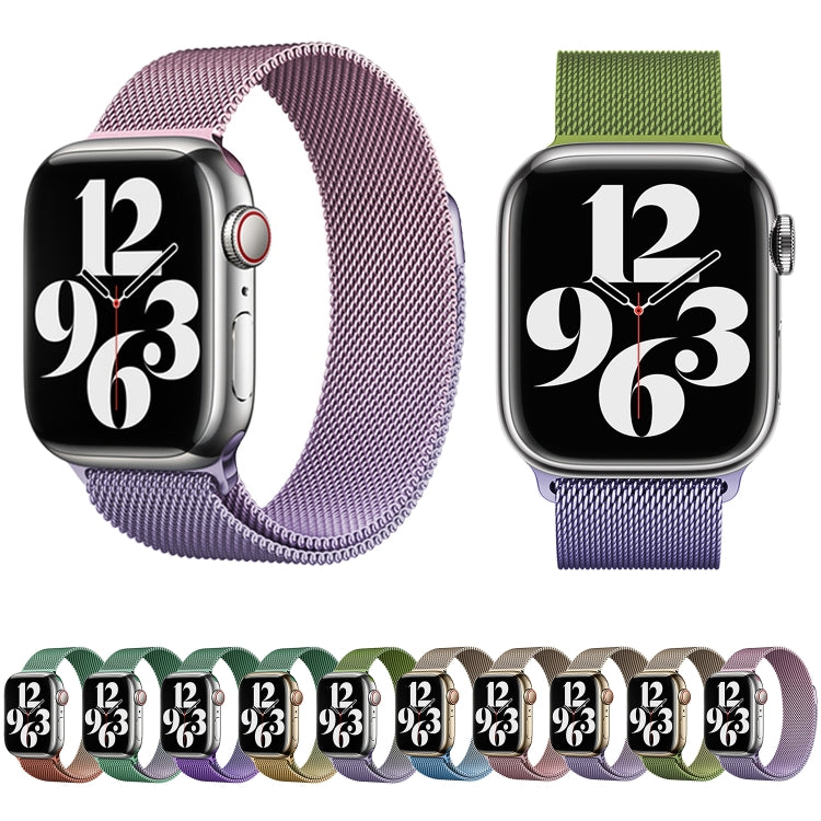 For Apple Watch Series 7 45mm Milan Gradient Loop Magnetic Buckle Watch Band(Pink Lavender) - Watch Bands by PMC Jewellery | Online Shopping South Africa | PMC Jewellery