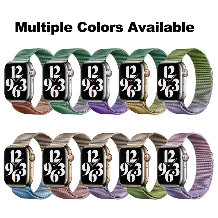 For Apple Watch Series 8 45mm Milan Gradient Loop Magnetic Buckle Watch Band(Purple Green) - Watch Bands by PMC Jewellery | Online Shopping South Africa | PMC Jewellery