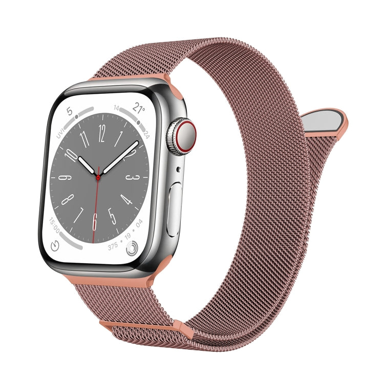 For Apple Watch SE 2023 44mm Two Color Milanese Loop Magnetic Watch Band(Pink Orange) - Watch Bands by PMC Jewellery | Online Shopping South Africa | PMC Jewellery