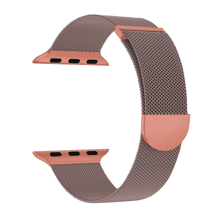 For Apple Watch SE 2023 44mm Two Color Milanese Loop Magnetic Watch Band(Pink Orange) - Watch Bands by PMC Jewellery | Online Shopping South Africa | PMC Jewellery