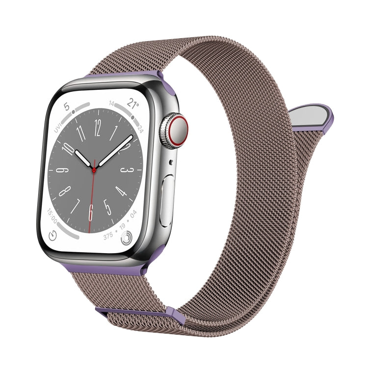 For Apple Watch SE 2023 44mm Two Color Milanese Loop Magnetic Watch Band(Pink Purple) - Watch Bands by PMC Jewellery | Online Shopping South Africa | PMC Jewellery