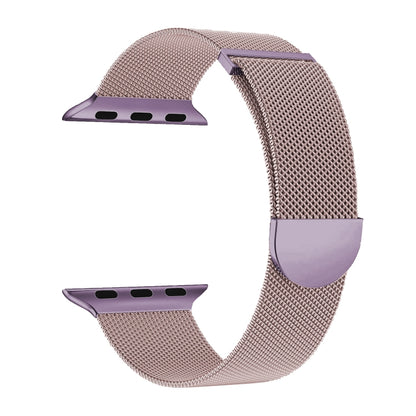 For Apple Watch SE 2023 44mm Two Color Milanese Loop Magnetic Watch Band(Pink Purple) - Watch Bands by PMC Jewellery | Online Shopping South Africa | PMC Jewellery