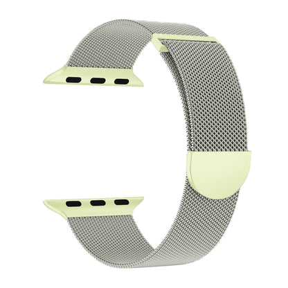 For Apple Watch SE 2023 40mm Two Color Milanese Loop Magnetic Watch Band(Starlight Green) - Watch Bands by PMC Jewellery | Online Shopping South Africa | PMC Jewellery