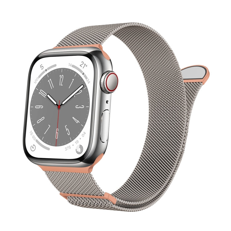 For Apple Watch Ultra 2 49mm Two Color Milanese Loop Magnetic Watch Band(Starlight Orange) - Watch Bands by PMC Jewellery | Online Shopping South Africa | PMC Jewellery