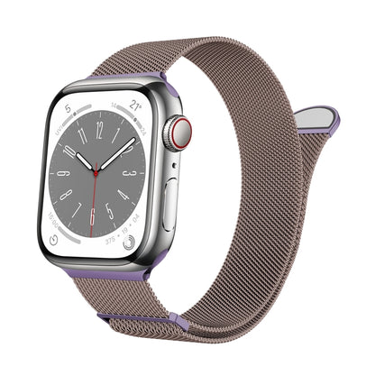 For Apple Watch Series 9 41mm Two Color Milanese Loop Magnetic Watch Band(Pink Purple) - Watch Bands by PMC Jewellery | Online Shopping South Africa | PMC Jewellery