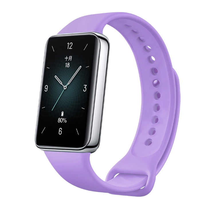 For Honor Band 9 Solid Color Silicone Watch Band(Purple) - Watch Bands by PMC Jewellery | Online Shopping South Africa | PMC Jewellery