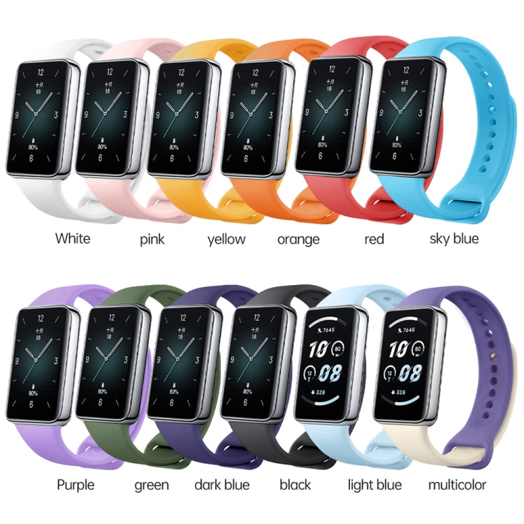 For Honor Band 9 Solid Color Silicone Watch Band(White) - Watch Bands by PMC TechLife | Online Shopping South Africa | PMC TechLife