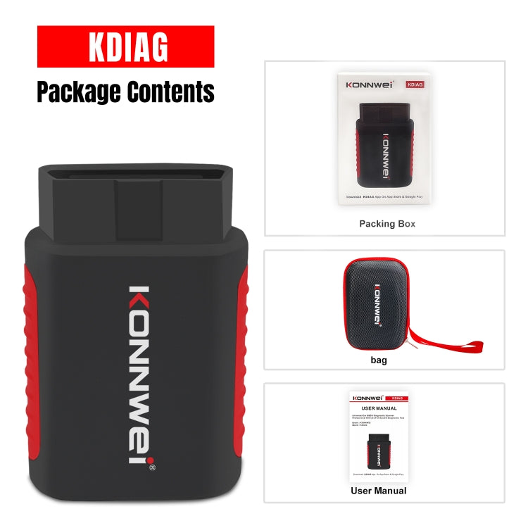 KONNWEI K DIAG Car OBDII Full System Diagnostic Scanner(Black Red) - Code Readers & Scan Tools by KONNWEI | Online Shopping South Africa | PMC Jewellery