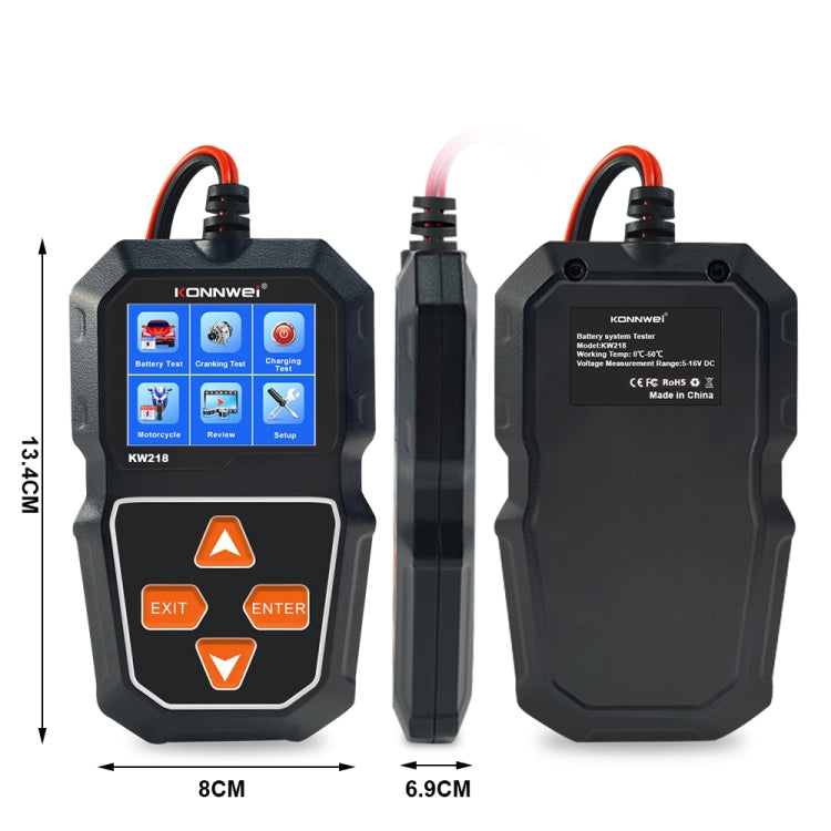 KONNWEI KW218 2.4 inch Color Screen Car Battery Tester(Black) - free shipping - PMC TechLife - Order now!