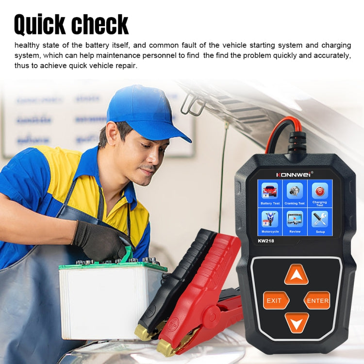 KONNWEI KW218 2.4 inch Color Screen Car Battery Tester(Black) - free shipping - PMC TechLife - Order now!
