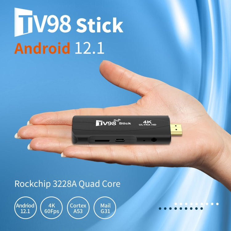 TV98 Rockchip 3228A Quad Core 4K HD Bluetooth Android TV Stick, RAM:2GB+16GB(US Plug) - Android TV Sticks by PMC TechLife | Online Shopping South Africa | PMC TechLife | Buy Now Pay Later Mobicred
