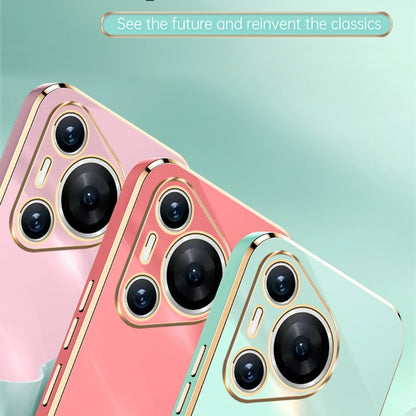 For Huawei Pura 70 XINLI Straight 6D Plating Gold Edge TPU Phone Case(Mint Green) - Huawei Cases by XINLI | Online Shopping South Africa | PMC Jewellery | Buy Now Pay Later Mobicred