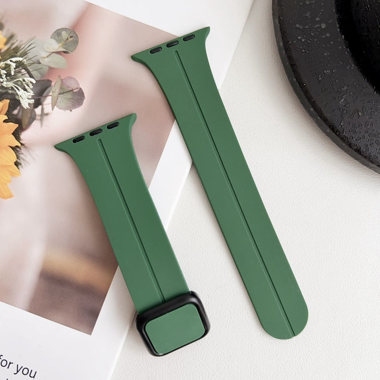 For Apple Watch Ultra 2 49mm Magnetic Square Buckle Silicone Watch Band(Alfalfa) - Watch Bands by PMC Jewellery | Online Shopping South Africa | PMC Jewellery