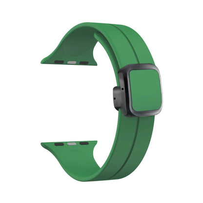 For Apple Watch Series 9 45mm Magnetic Square Buckle Silicone Watch Band(Alfalfa) - Watch Bands by PMC Jewellery | Online Shopping South Africa | PMC Jewellery