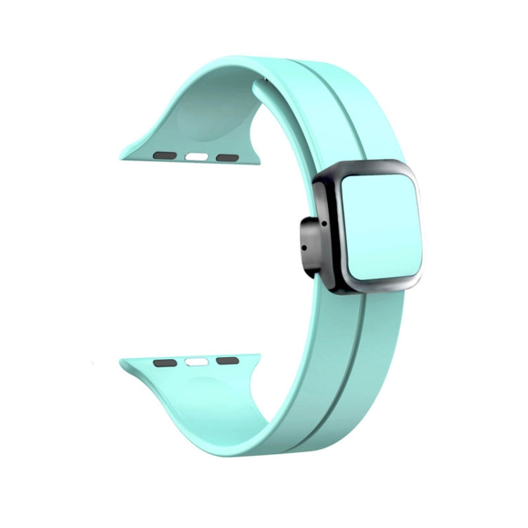 For Apple Watch Ultra 49mm Magnetic Square Buckle Silicone Watch Band(Sapphire Blue) - Watch Bands by PMC Jewellery | Online Shopping South Africa | PMC Jewellery