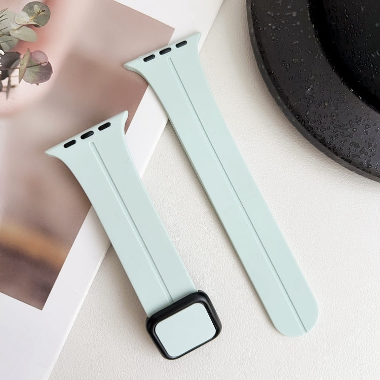 For Apple Watch Series 8 41mm Magnetic Square Buckle Silicone Watch Band(Sapphire Blue) - Watch Bands by PMC Jewellery | Online Shopping South Africa | PMC Jewellery