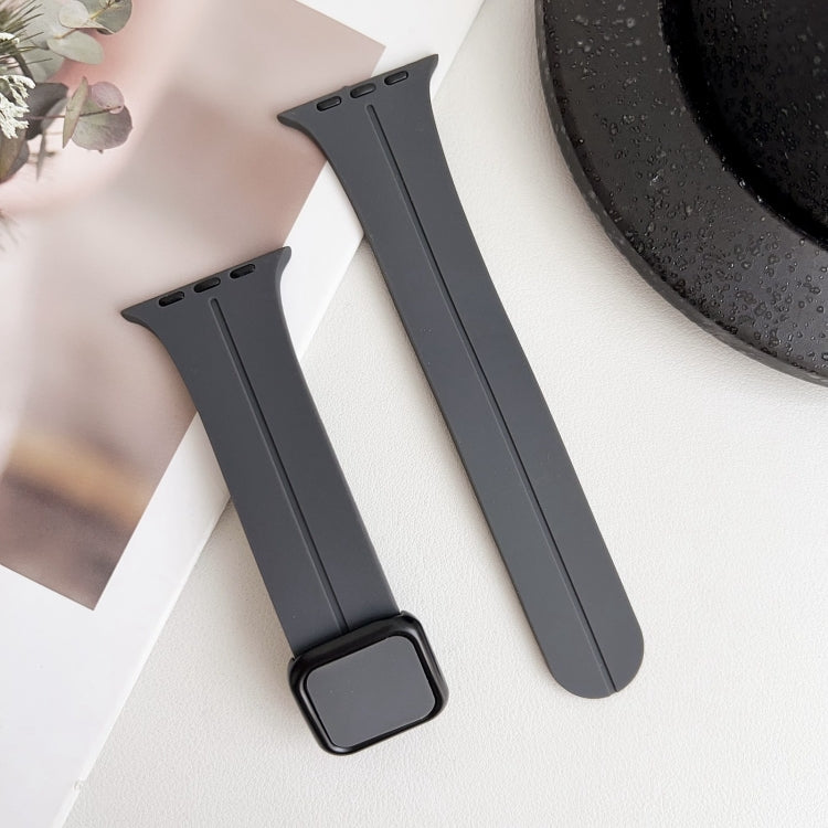 For Apple Watch SE 40mm Magnetic Square Buckle Silicone Watch Band(Dark Grey) - free shipping - PMC TechLife - Order now!