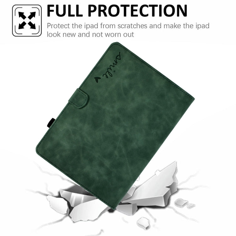 For Lenovo Tab M11 / Xiaoxin Pad 11 2024 Smile Embossed Smart Leather Tablet Case(Green) - Lenovo by PMC Jewellery | Online Shopping South Africa | PMC Jewellery | Buy Now Pay Later Mobicred