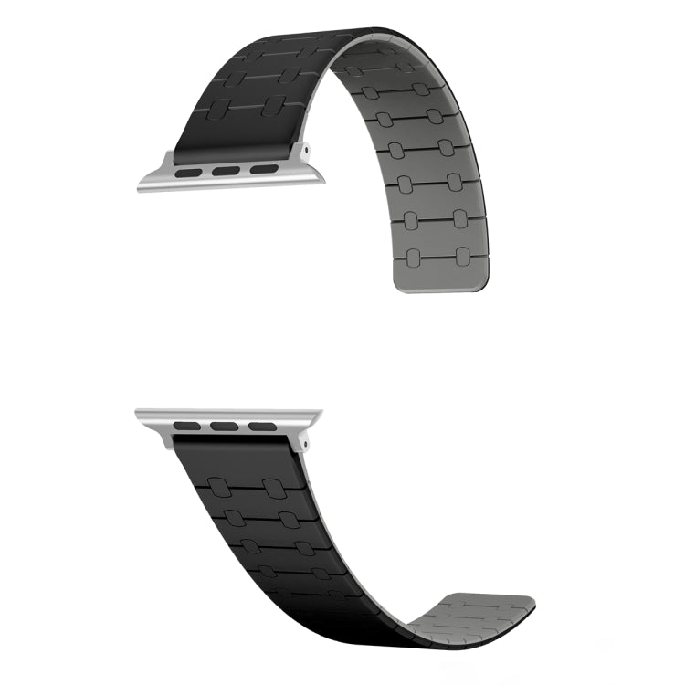 For Apple Watch Series 9 45mm Two Color Loop Magnetic Silicone Watch Band(Black+Grey) - Watch Bands by PMC Jewellery | Online Shopping South Africa | PMC Jewellery