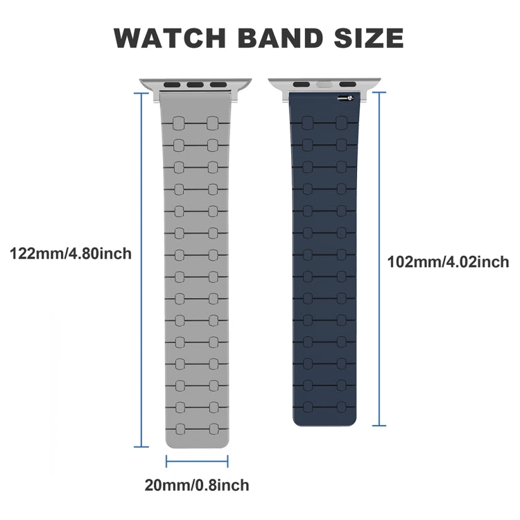 For Apple Watch SE 44mm Two Color Loop Magnetic Silicone Watch Band(Black+Grey) - Watch Bands by PMC TechLife | Online Shopping South Africa | PMC TechLife