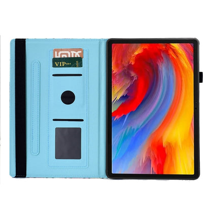 For Lenovo Tab M11 / Xiaoxin Pad 11 2024 Colored Drawing Stitching Elastic Band Smart Leather Tablet Case(Flower) - Lenovo by PMC Jewellery | Online Shopping South Africa | PMC Jewellery | Buy Now Pay Later Mobicred