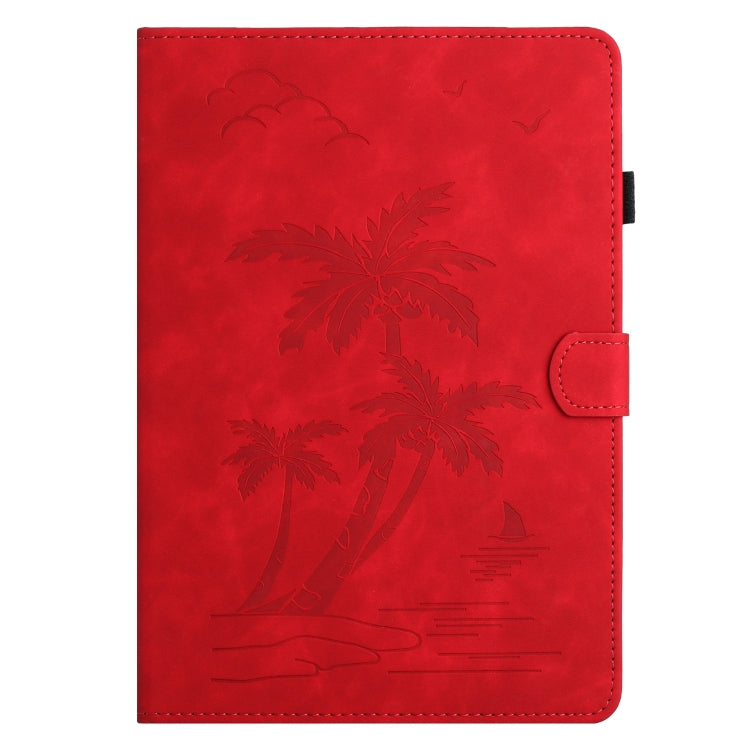 For iPad Pro 11 2024 Coconut Tree Embossed Smart Leather Tablet Case(Red) - iPad Pro 11 2024 Cases by PMC TechLife | Online Shopping South Africa | PMC TechLife | Buy Now Pay Later Mobicred