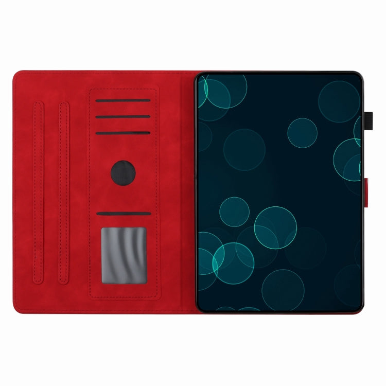 For iPad Pro 11 2024 Coconut Tree Embossed Smart Leather Tablet Case(Red) - iPad Pro 11 2024 Cases by PMC TechLife | Online Shopping South Africa | PMC TechLife | Buy Now Pay Later Mobicred