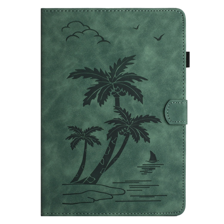 For iPad Pro 11 2024 Coconut Tree Embossed Smart Leather Tablet Case(Green) - iPad Pro 11 2024 Cases by PMC TechLife | Online Shopping South Africa | PMC TechLife | Buy Now Pay Later Mobicred