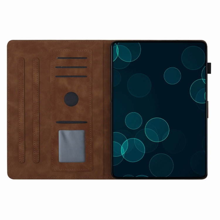 For iPad Pro 11 2024 Coconut Tree Embossed Smart Leather Tablet Case(Brown) - iPad Pro 11 2024 Cases by PMC TechLife | Online Shopping South Africa | PMC TechLife | Buy Now Pay Later Mobicred