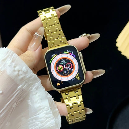 For Apple Watch Series 2 38mm Double T Stainless Steel Watch Band(Gold) - Watch Bands by PMC Jewellery | Online Shopping South Africa | PMC Jewellery