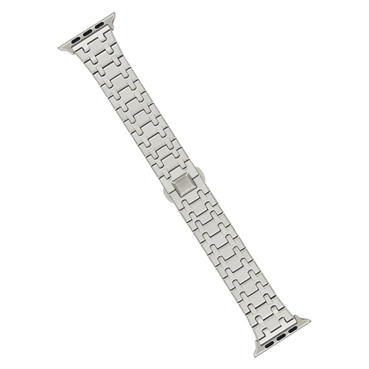 For Apple Watch 38mm Double T Stainless Steel Watch Band(Starlight) - Watch Bands by PMC TechLife | Online Shopping South Africa | PMC TechLife