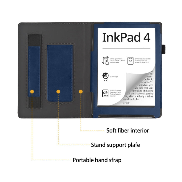 For Pocketbook InkPad Color 2 / 3 Calfskin Leather Smart Tablet Case(Blue) - Others by PMC TechLife | Online Shopping South Africa | PMC TechLife | Buy Now Pay Later Mobicred