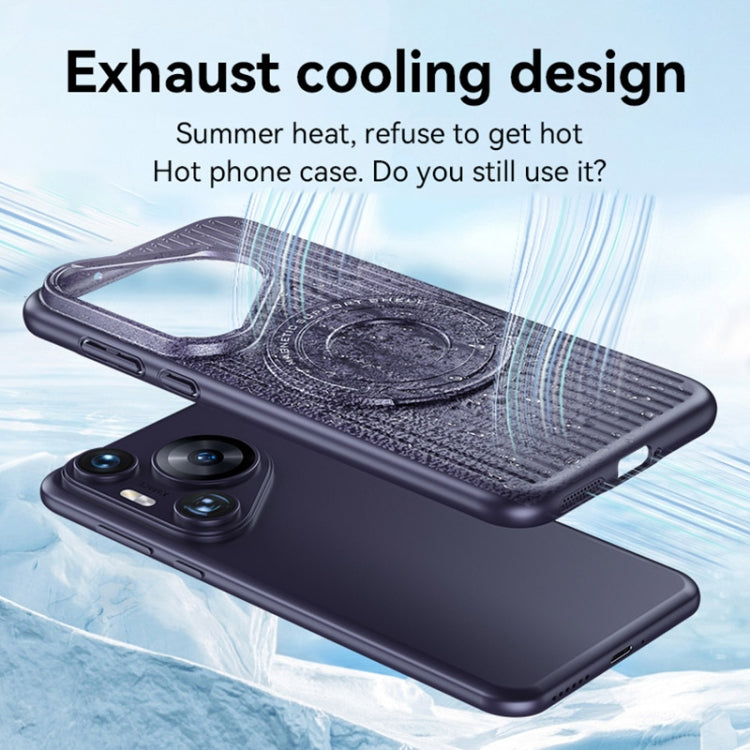 For Huawei Pura 70 Cooling MagSafe Magnetic Ring Holder PC Phone Case(Grey) - Huawei Cases by PMC Jewellery | Online Shopping South Africa | PMC Jewellery | Buy Now Pay Later Mobicred