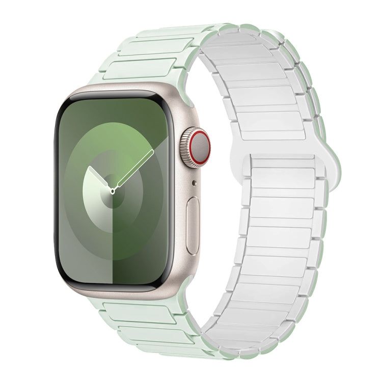 For Apple Watch SE 44mm I-Shaped Magnetic Silicone Watch Band(Mint White) - Watch Bands by PMC TechLife | Online Shopping South Africa | PMC TechLife