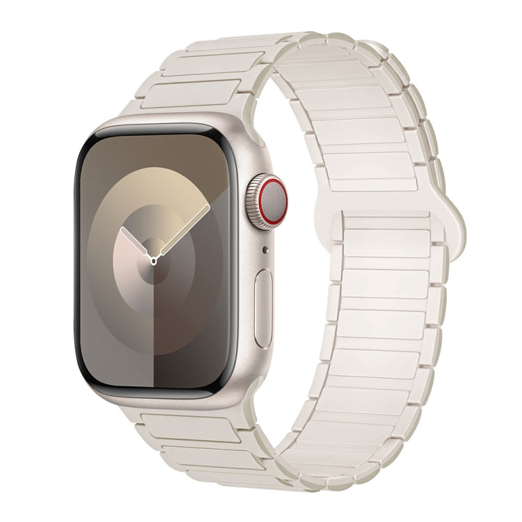 For Apple Watch 38mm I-Shaped Magnetic Silicone Watch Band(White Starlight) - Watch Bands by PMC TechLife | Online Shopping South Africa | PMC TechLife