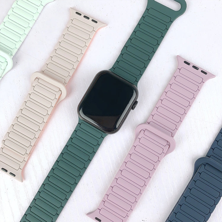 For Apple Watch Series 3 38mm I-Shaped Magnetic Silicone Watch Band(Indigo Gray) - Watch Bands by PMC Jewellery | Online Shopping South Africa | PMC Jewellery