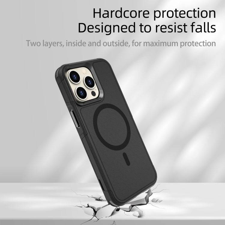 For iPhone 15 Pro Max RedPepper Armor Magsafe PC Hybrid TPU Phone Case(Black) - free shipping - PMC Jewellery - Order now!