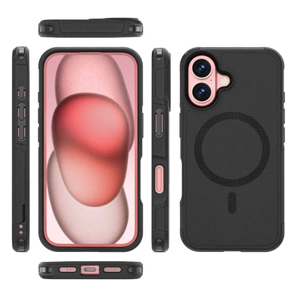 For iPhone 16 RedPepper Armor Magsafe PC Hybrid TPU Phone Case(Black) - iPhone 16 Cases by RedPepper | Online Shopping South Africa | PMC Jewellery | Buy Now Pay Later Mobicred