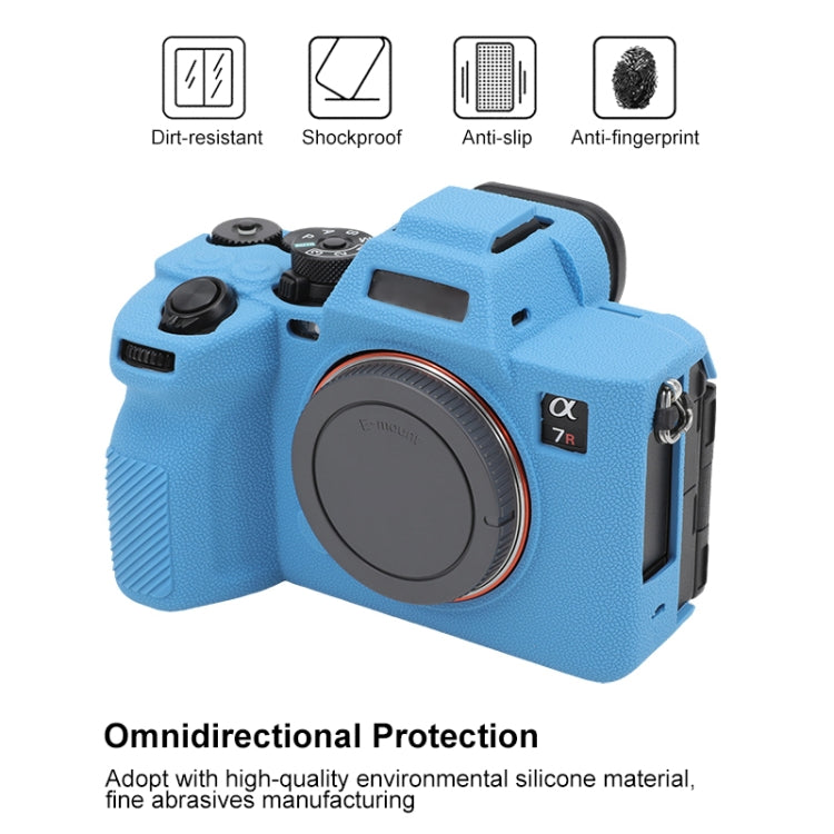 For Sony ILCE7RM5 / A7R5 Litchi Texture Soft Silicone Protective Case(Blue) - Protective Case by PMC TechLife | Online Shopping South Africa | PMC TechLife | Buy Now Pay Later Mobicred